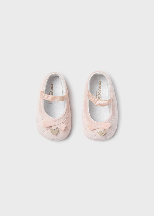 Mayoral pink baby girls padded shoes
