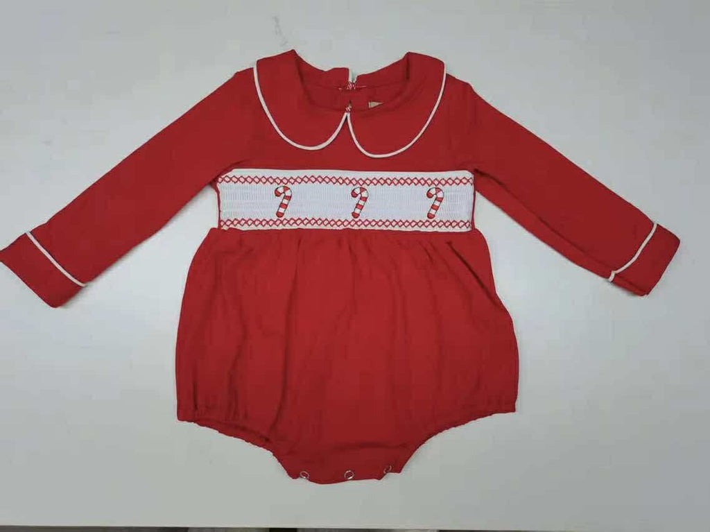 baby boys candy cane Christmas romper