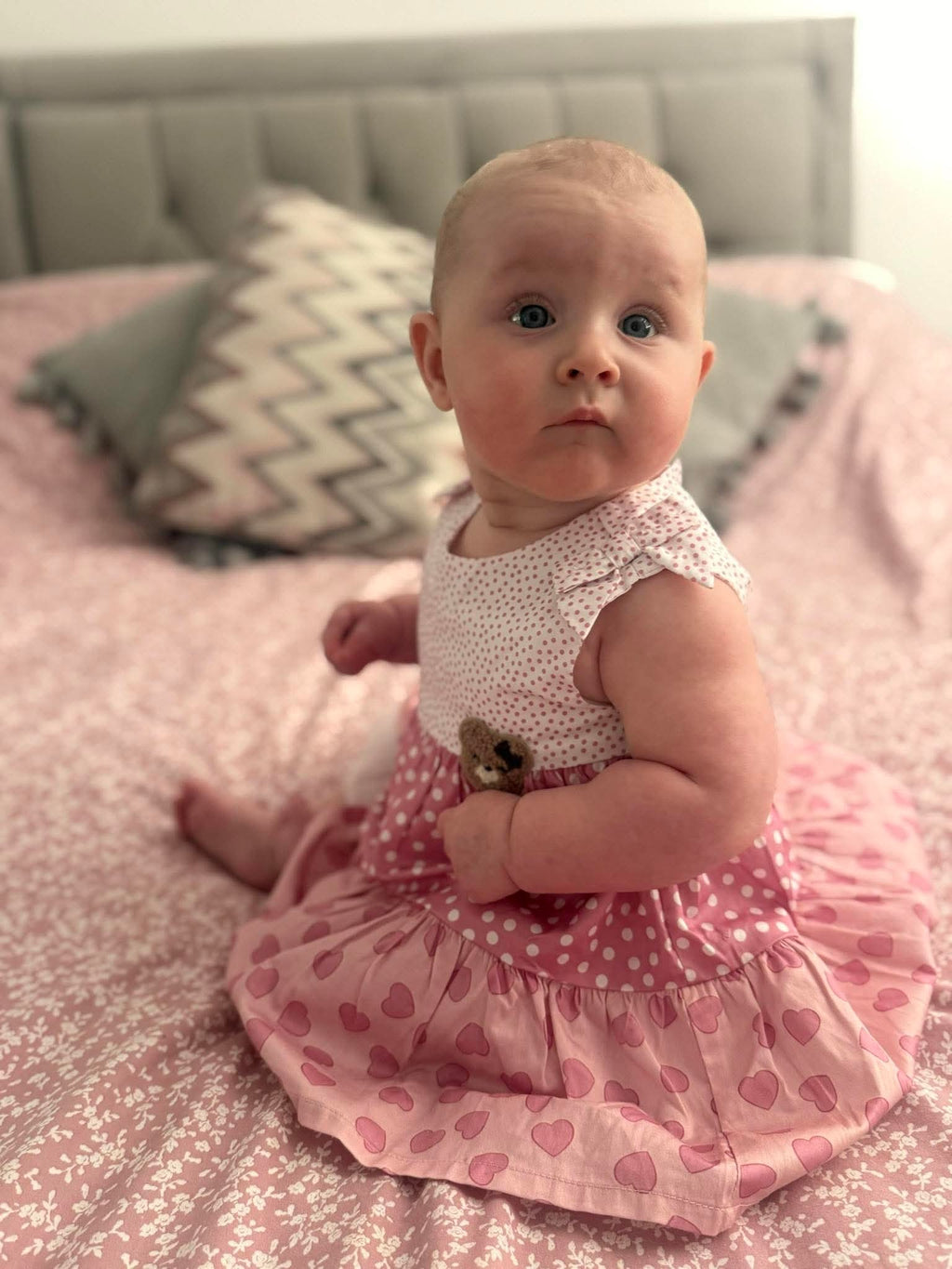 Mayoral baby girls pink teddy dress SS25 1.868