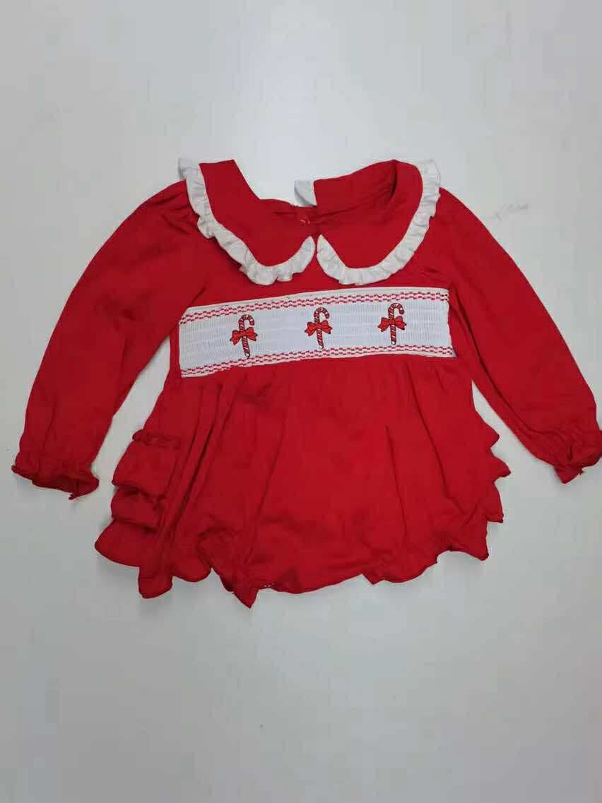 girls Christmas candy cane rompers
