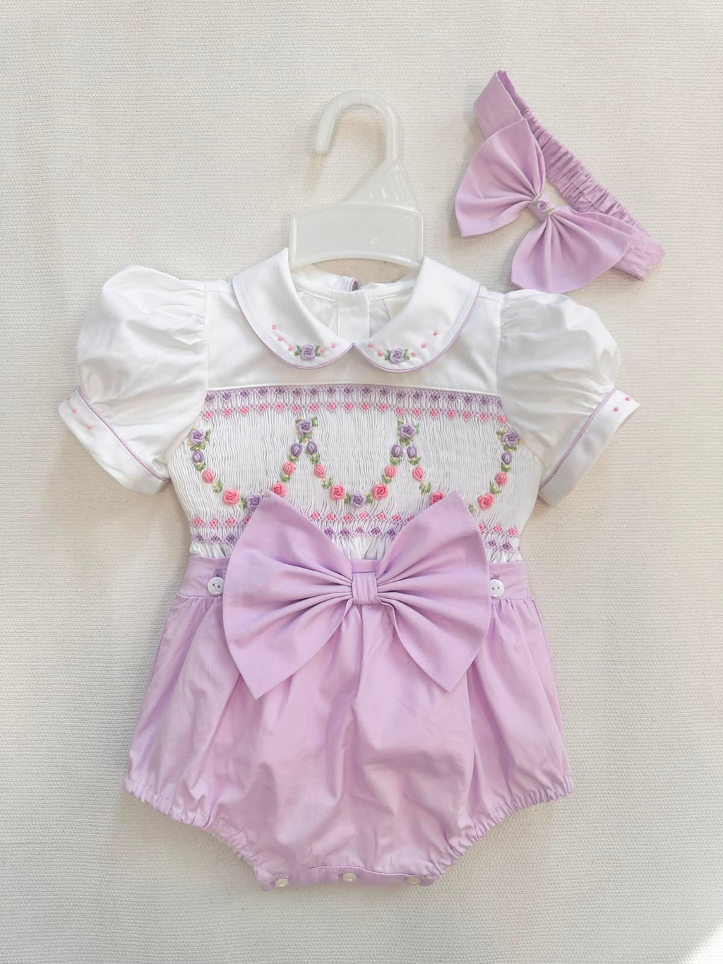 Pre order baby girls lilac smocked jam pants set