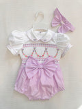 Pre order baby girls lilac smocked jam pants set