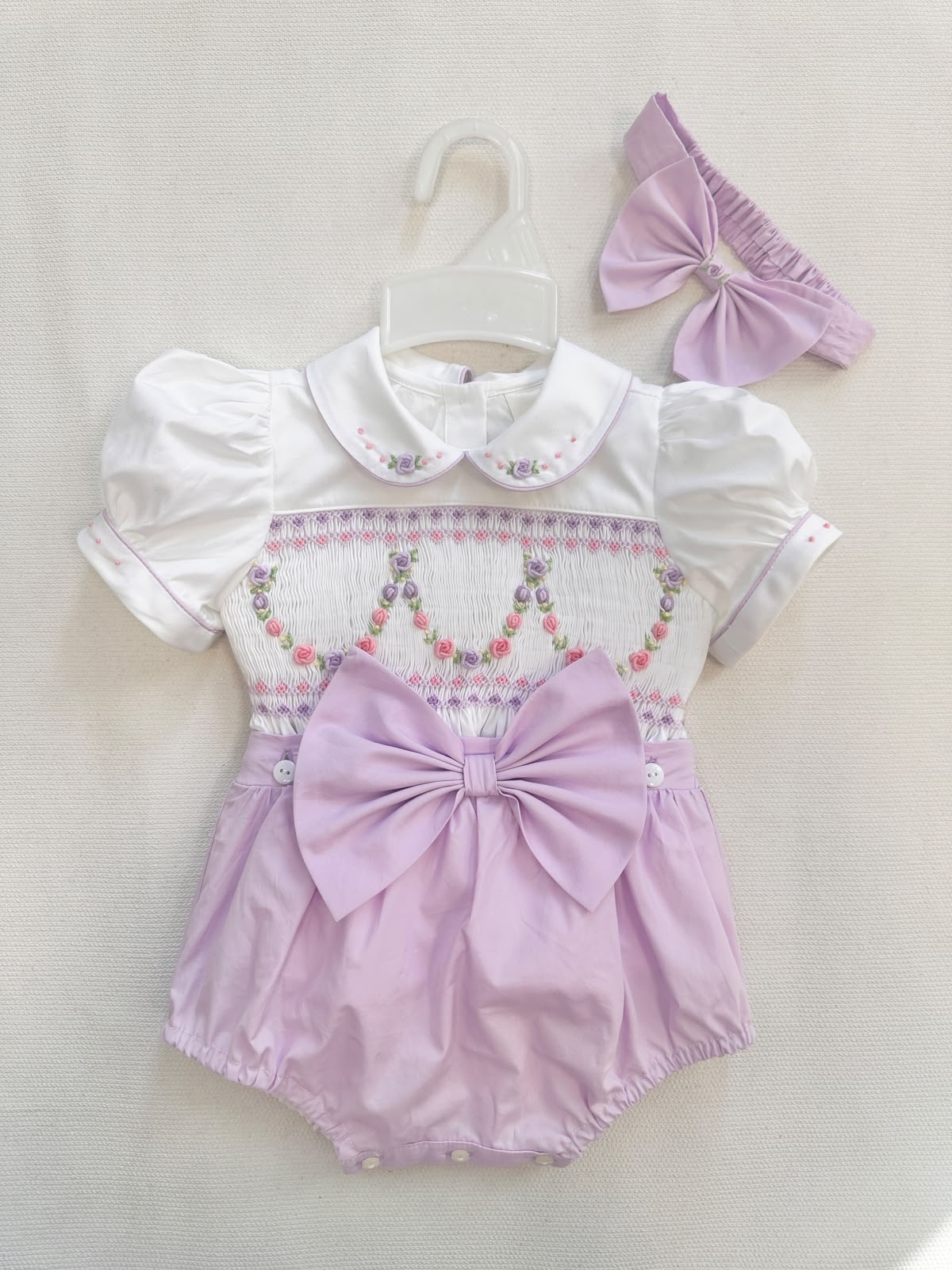 Pre order baby girls lilac smocked jam pants set