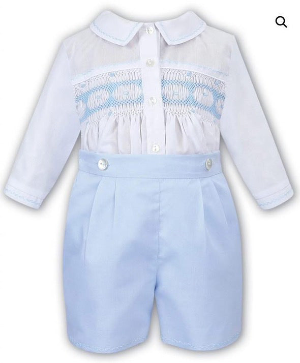 Sarah Louise 2 piece smocked boys set C4000