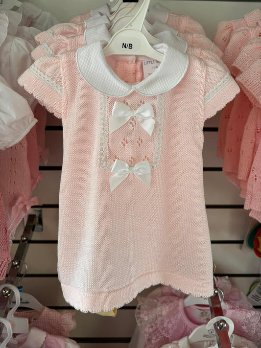 Little Nosh knitted pink dress