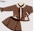 Pre order Rahigo older girls Chocolate 3 piece skirt set