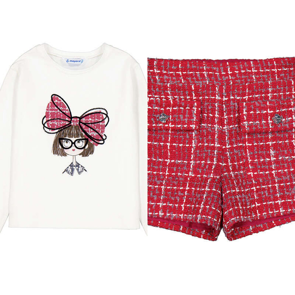 Pre order Mayoral girls tweed shorts set