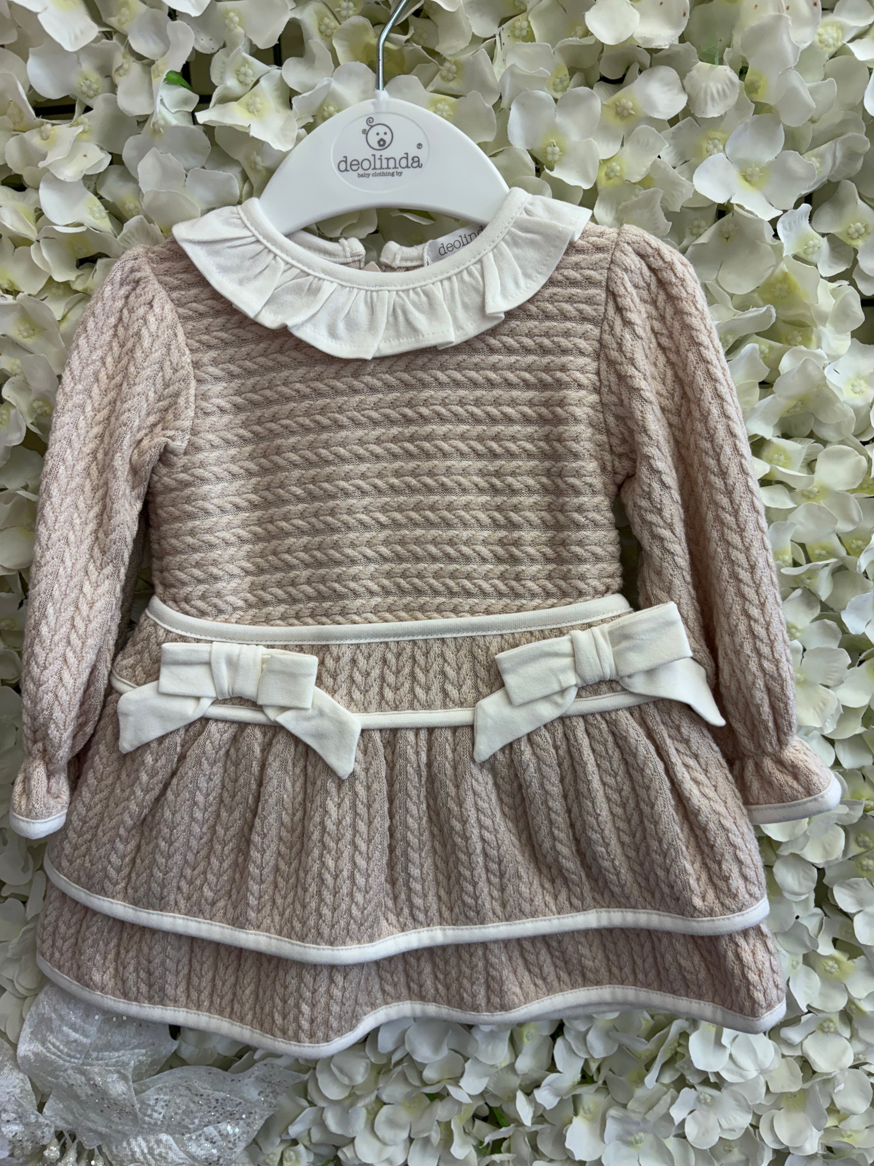 Deolinda girls beige dress AW25 DBI25401