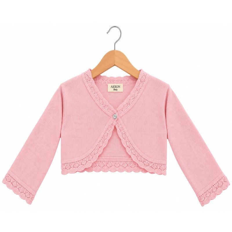 Girls bolero cardigan pink , white , red