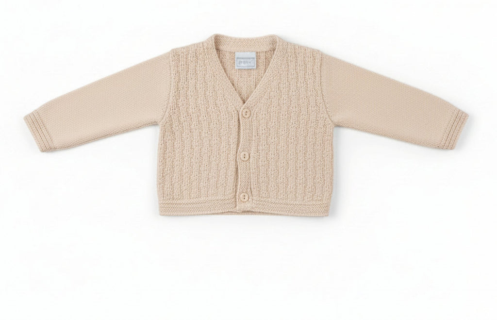 Pex baby boys knitted beige / blue cardigan