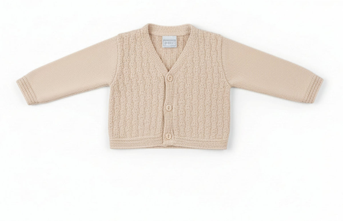 Pex baby boys knitted beige / blue cardigan