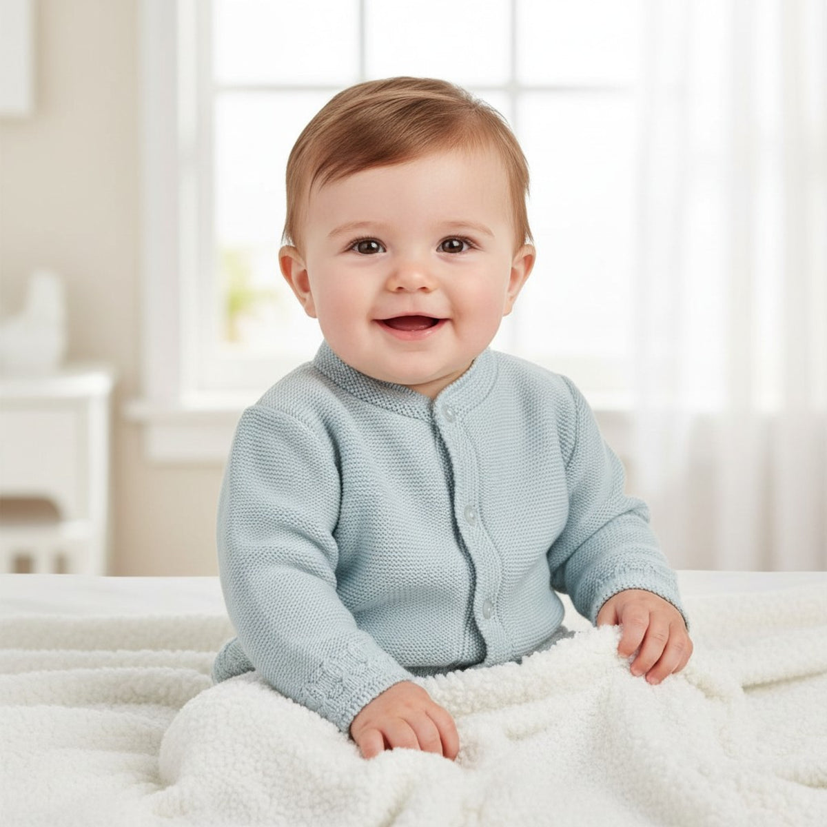Bee Bo baby boys blue knitted cardigan