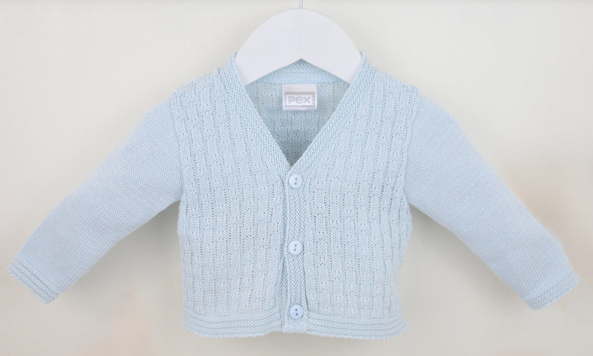Pex baby boys knitted beige / blue cardigan