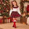 Girls tartan 2 piece skirt sets