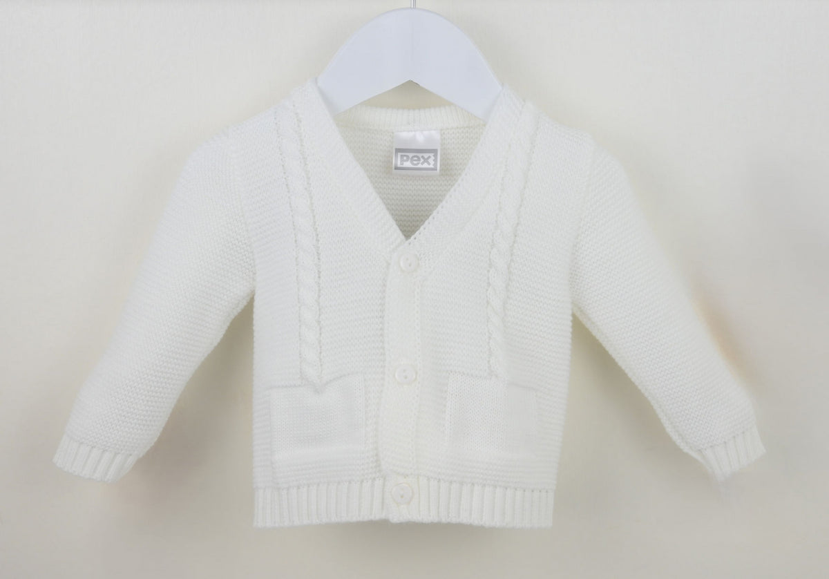 Pex Neautral white knitted cardigan