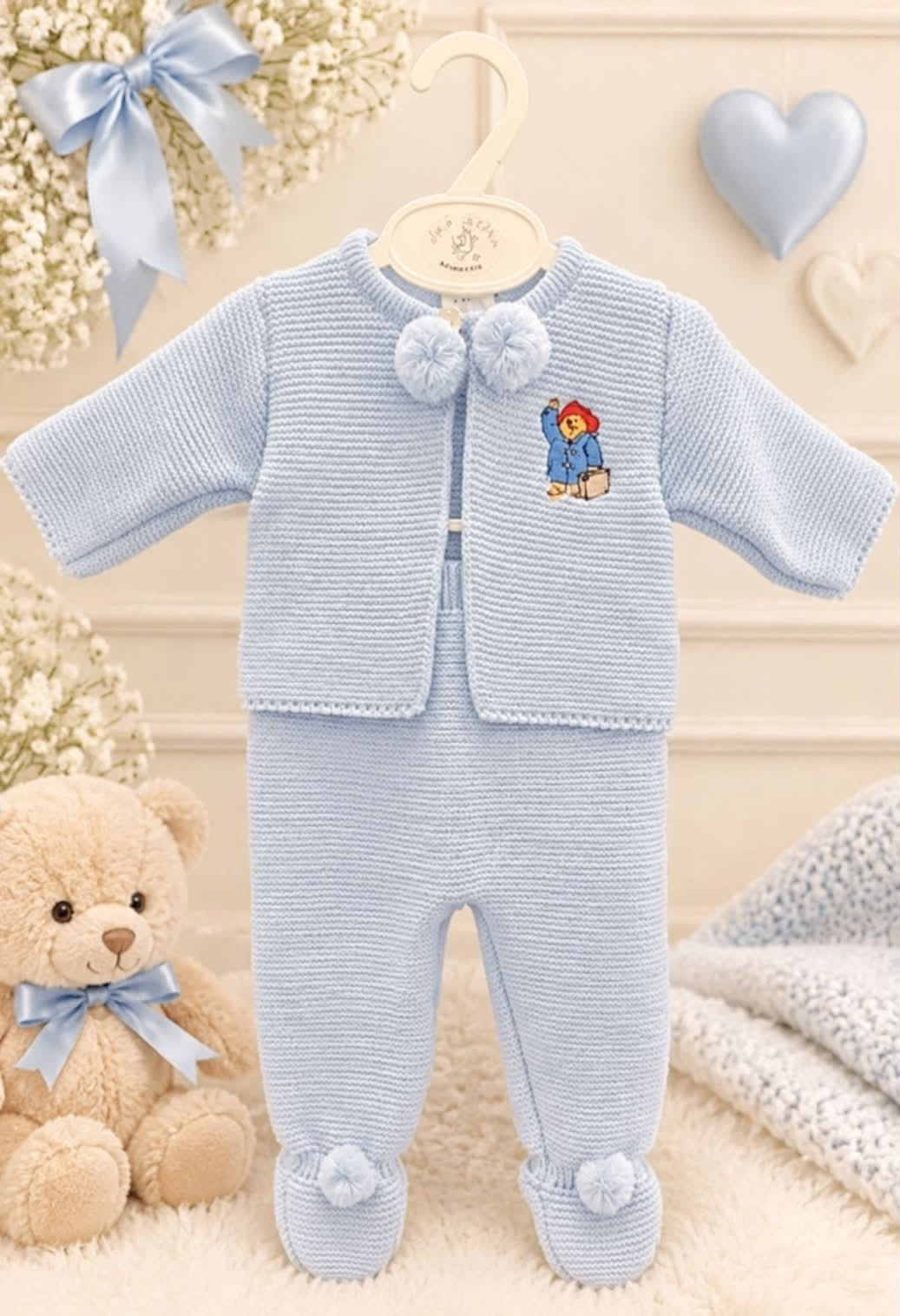 Dandelion baby boys knitted bear set