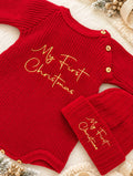 Dandelion knitted red my first Christmas set