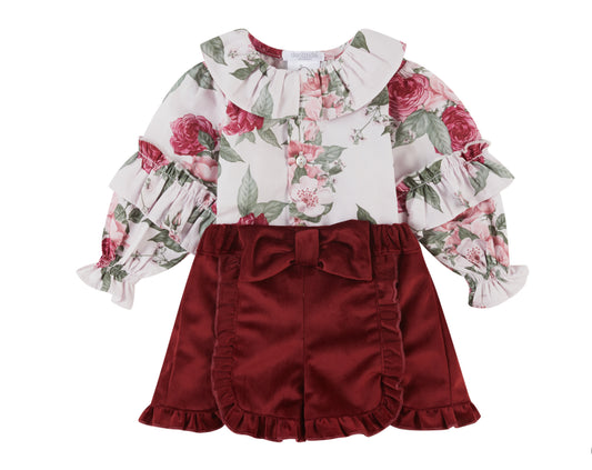 Deolinda girls floral shorts set AW23 DBI236405