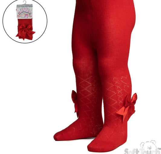 Soft touch red diamond heart tights