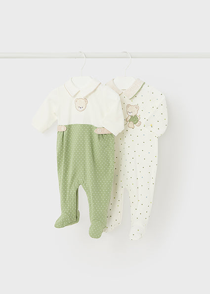 Mayoral double green babygrows SS24