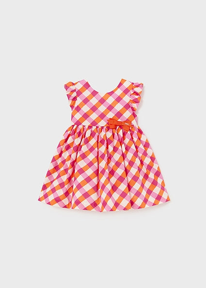 Mayoral pink & orange chequered dress SS24 PRE ORDER