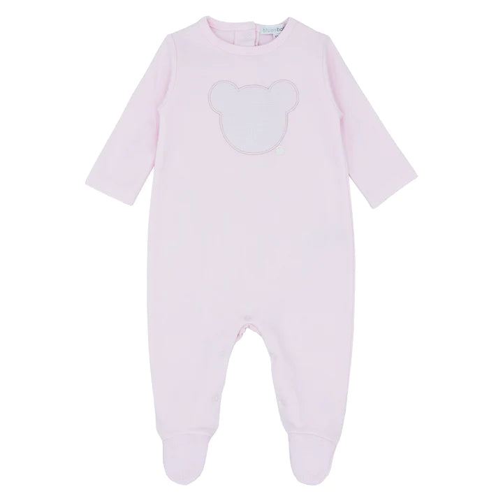 Blues Baby teddy babygrows pink or blue SS24