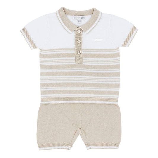 blues baby beige knitted set SS24