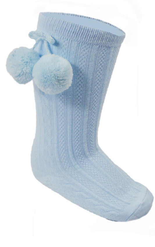 Soft touch baby blue knee high socks