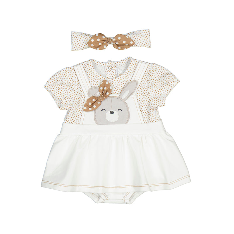 Mayoral baby girls teddy dungaree skirt set SS25 1.658