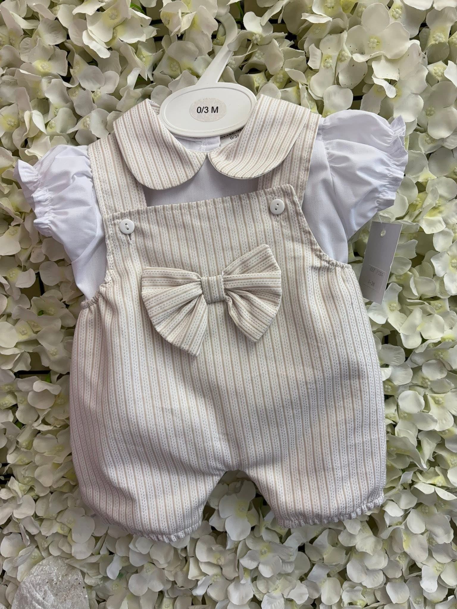 Little Nosh beige baby girls romper