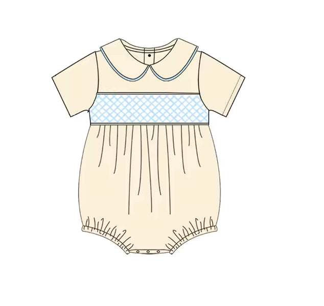 Baby boys smocked romper