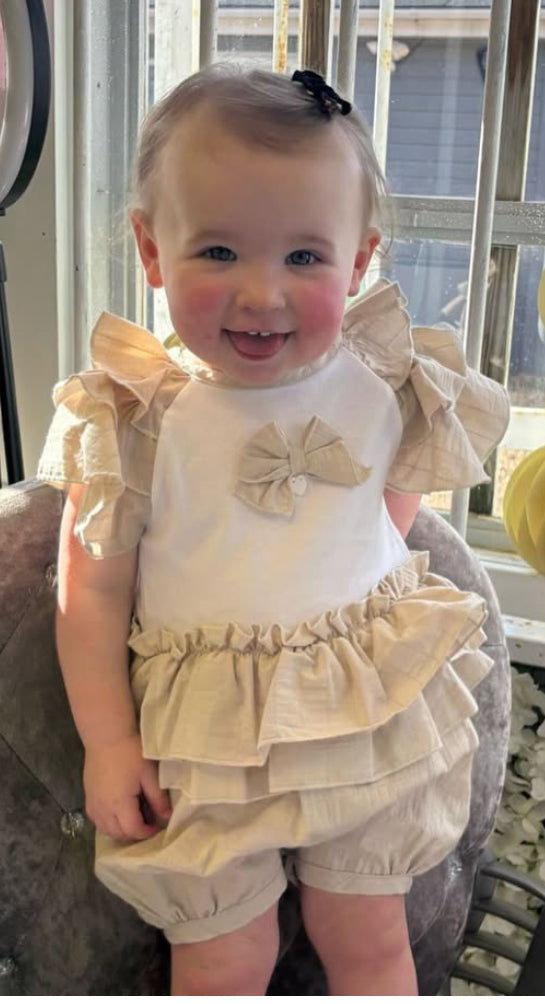 Blues baby girls beige romper SS25 BB1839