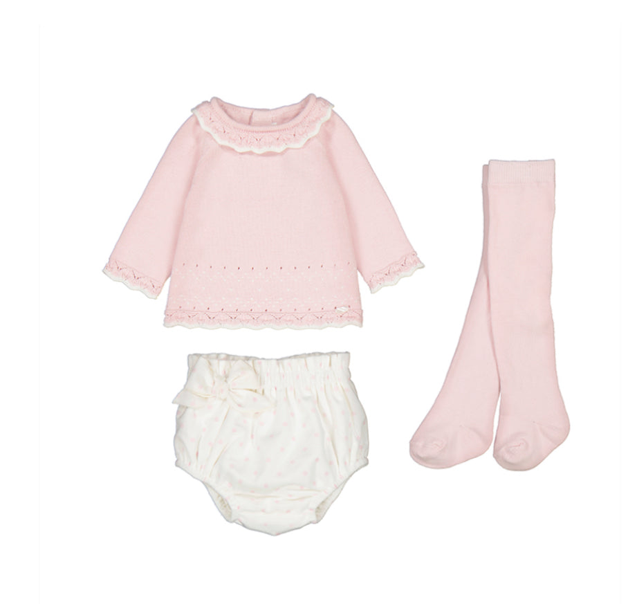 Mayoral baby girls pink shorts set AW25 2.256