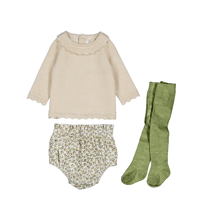 Mayoral baby girls olive green 3 piece set AW25 2.256