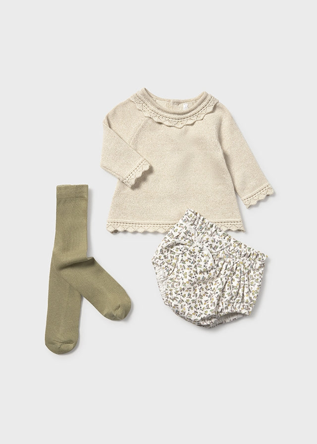 Mayoral baby girls olive green 3 piece set AW25 2.256