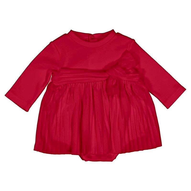 strapless open back dress Mayoral Red Velvet Long Sleeve Dress Baby Girl