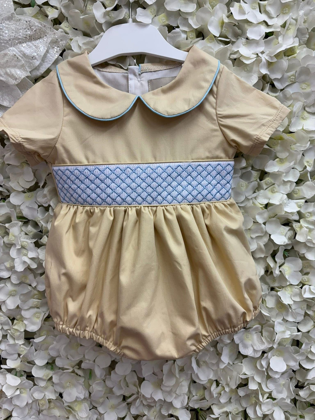 Baby boys smocked romper