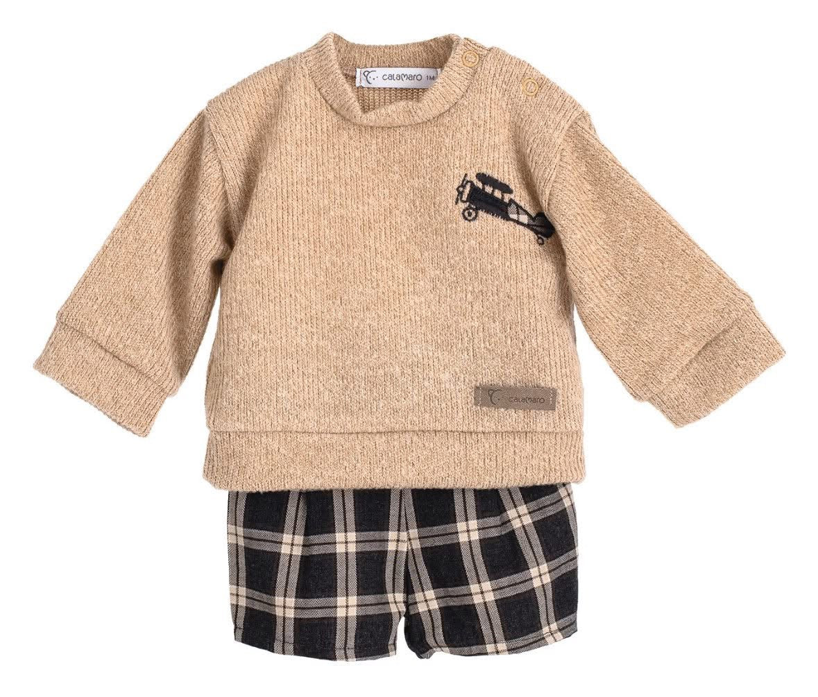 Calamaro baby boys shorts & jumper set AW25 11235