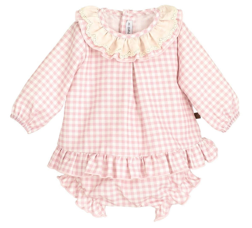 Calamaro baby girls 2 piece gingham jam pants set AW25 22092