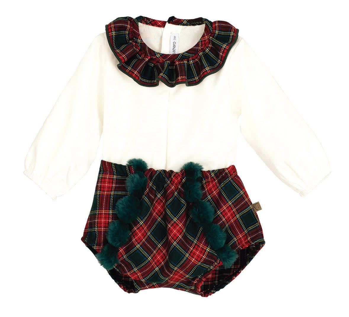 Calamaro baby girls tartan jam pants set AW25 11245