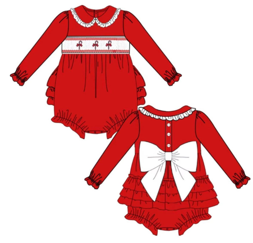 baby boys candy cane Christmas romper