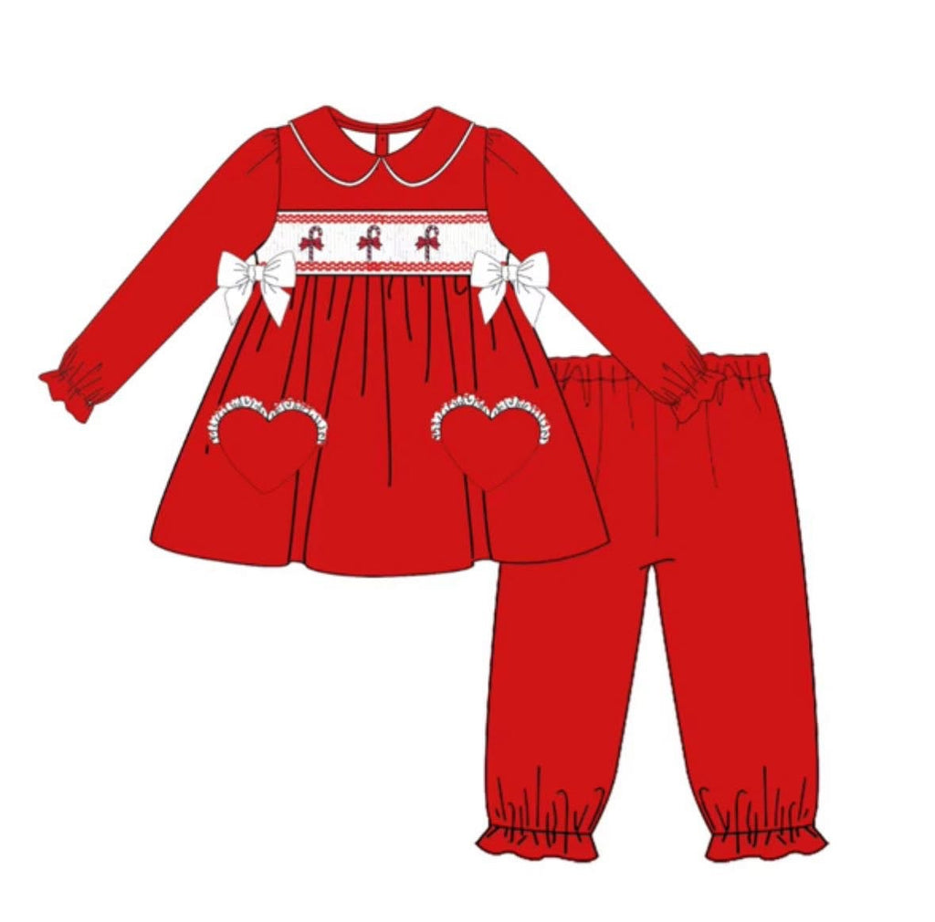 girls candy cane Christmas pyjamas