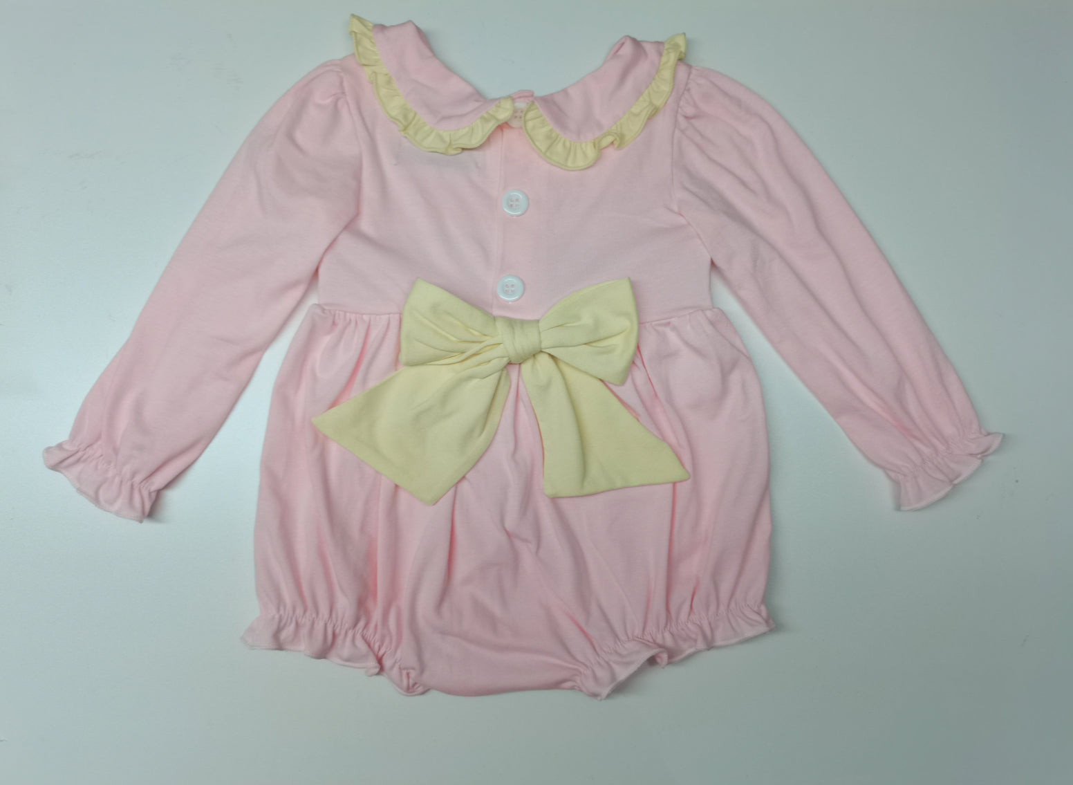 Envy My Baby smocked pink romper
