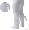 Soft touch girls white bow  tights