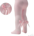 Soft touch girls bow tights pink / white