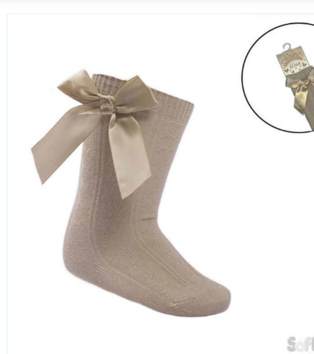 Soft touch camel girls knee high socks