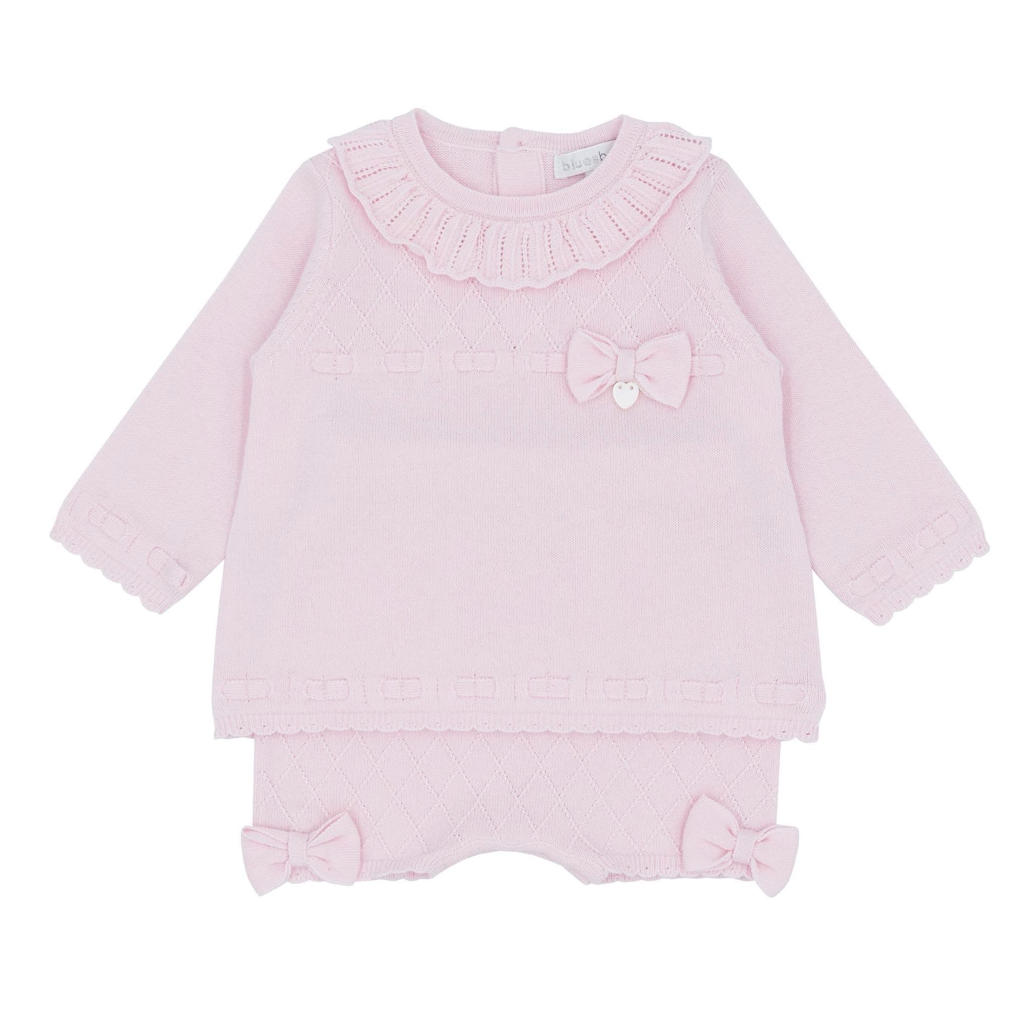 Blues Baby girls pink knitted jam pants BB2147