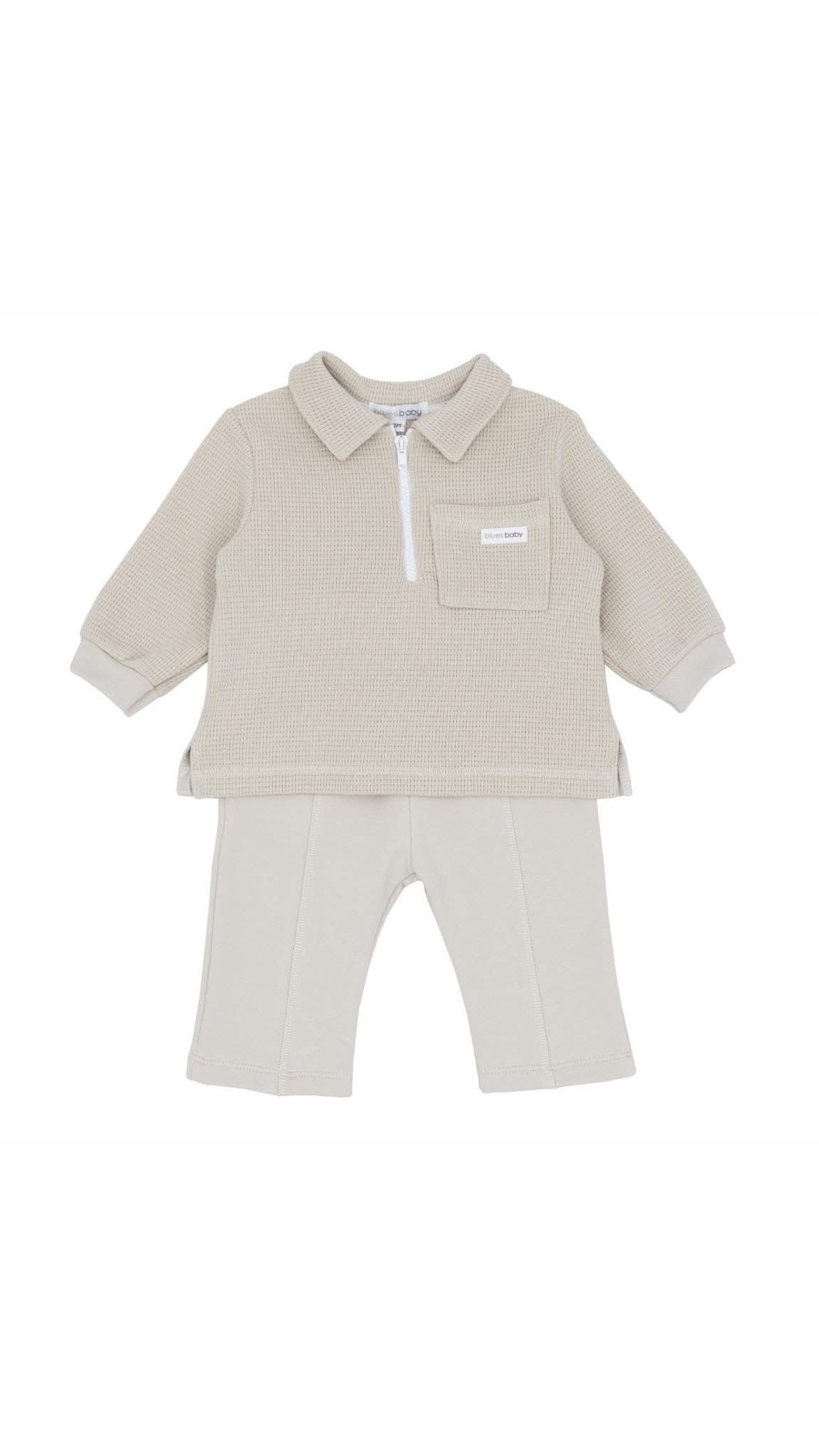 Blues Baby boys beige jog set BB2216