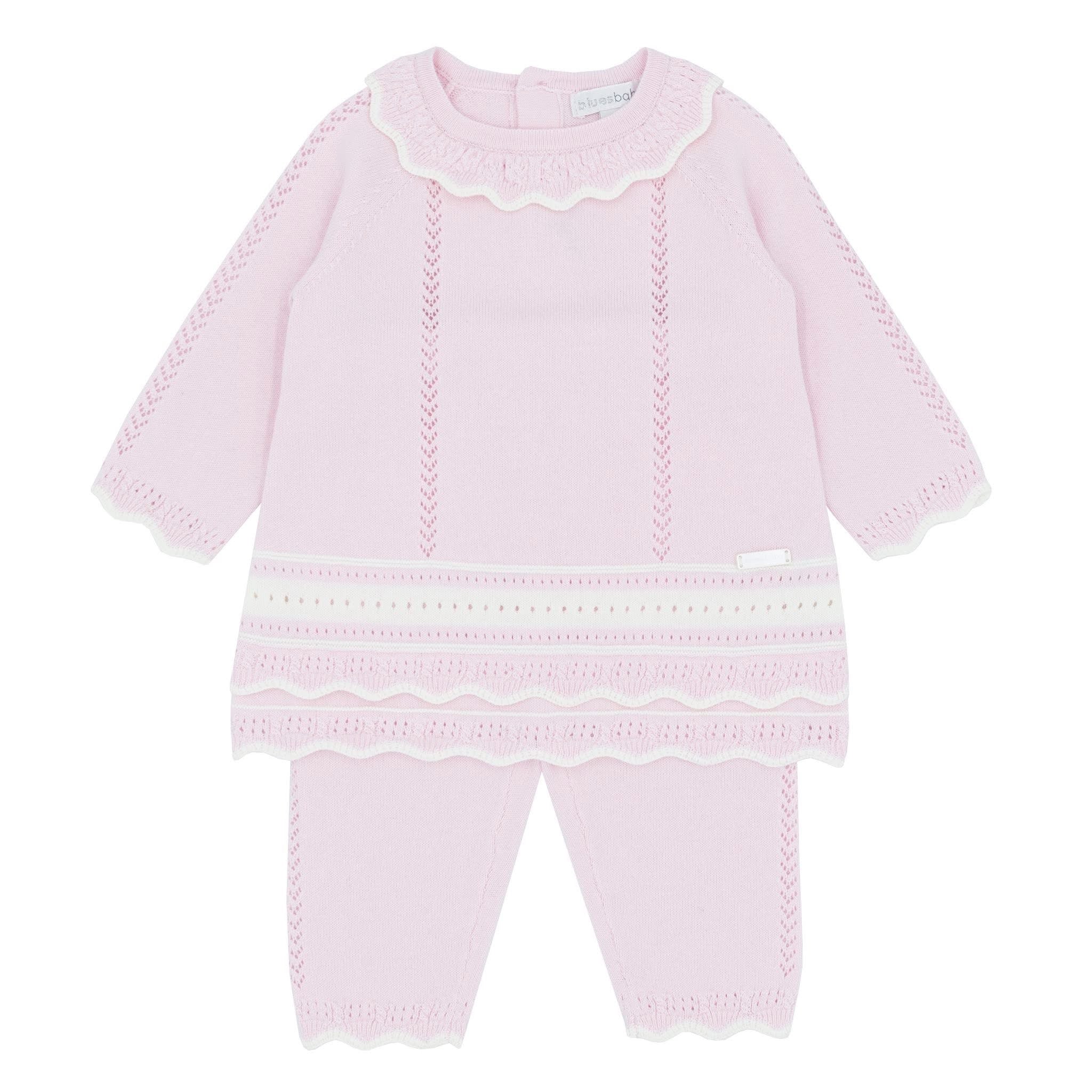 Blues Baby girls pink knitted Tunic set BB2156