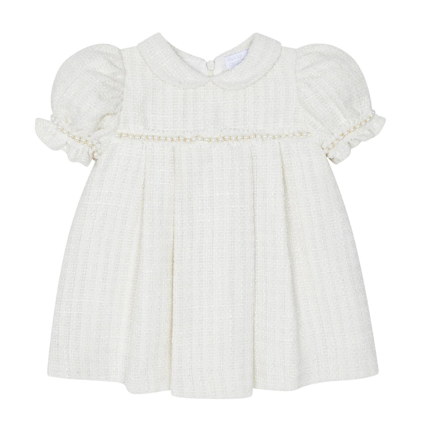 Chic by Deolinda girls ivory tweed dress 9529